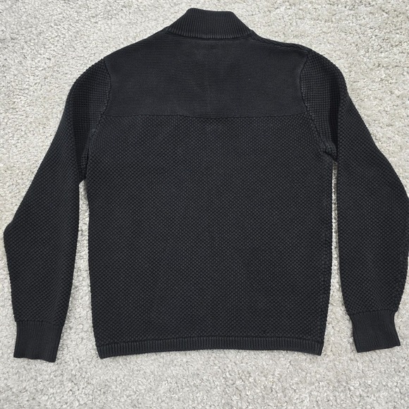 J Crew Sweater Mens‎ Medium Blue Thermal Knit Long Sleeve 1/4 Snap Cotton READ - Picture 8 of 13